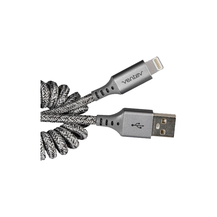Ventev Coiled Car Lightning Cable C Spire Wireless