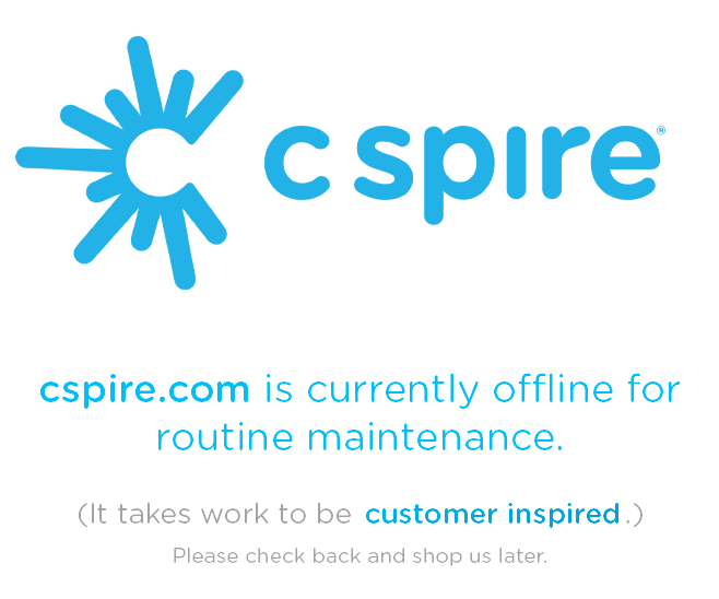 CSpire maintenance message.