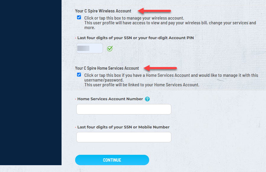 Register for a Wireless and Home profile.