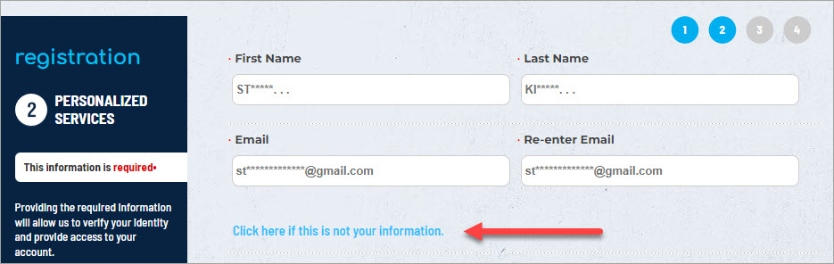 Verify the name and email address displayed.
