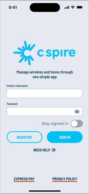 Sign in to the My C Spire app.