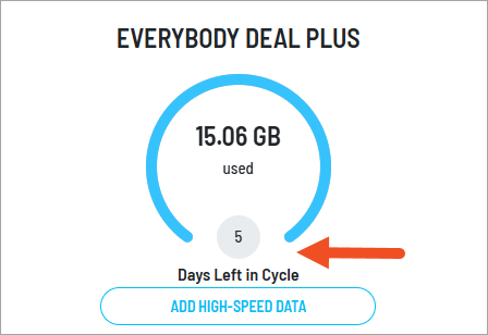 You can also track the number of days until your data resets by looking in the Data Usage section for the number of days left in your billing cycle.