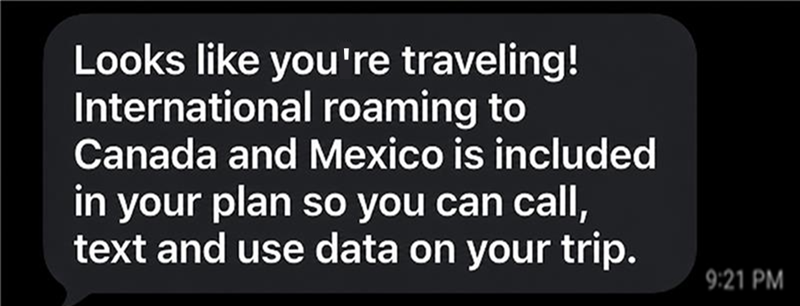 Roaming in Canada and Mexico included on some plans