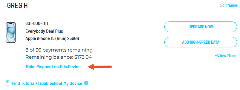 Making an additional payment will go toward your device balance, not your monthly bill.