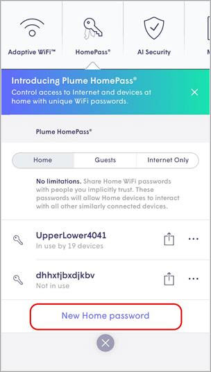 Tap New Home Password.