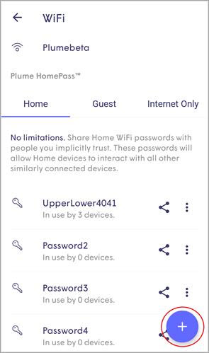 On the Settings page, tap the plus icon.