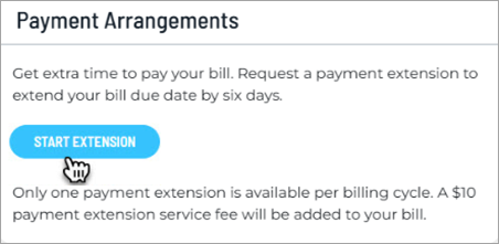 Request a payment extension if you need more time to pay your bill.