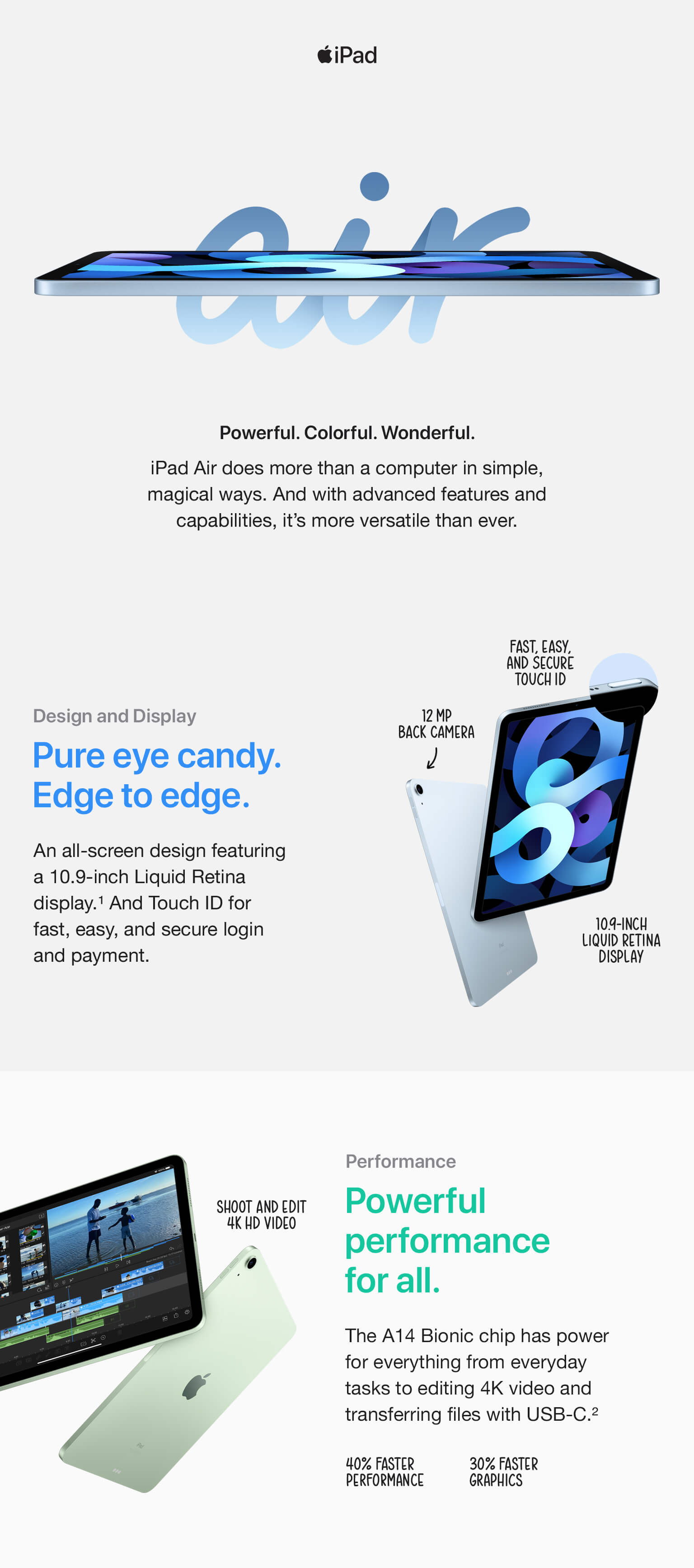 iPad Air 10.9-inch 4th Gen 256GB (Space Gray) | C Spire Wireless