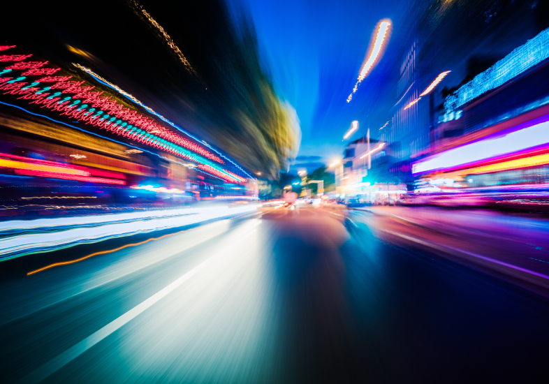 light streaks from the road